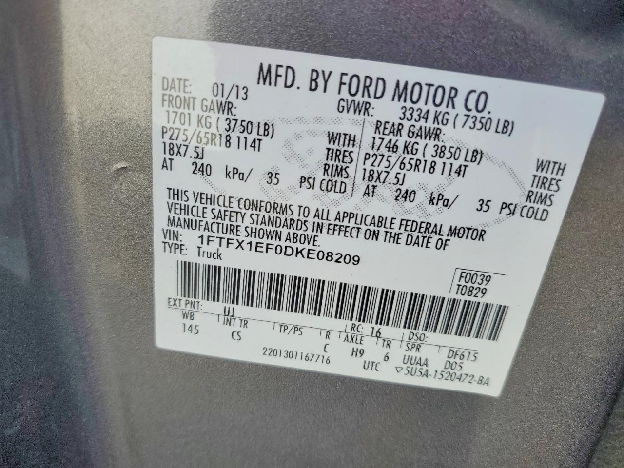 2013 FORD F150 SUPER CAB photo 12