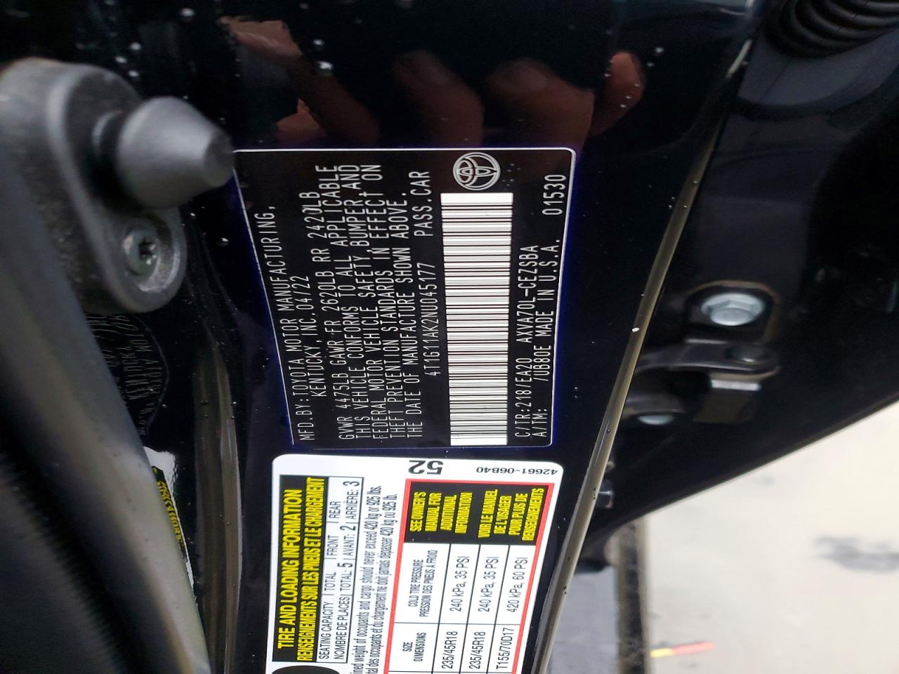 2022 TOYOTA CAMRY SE photo 23