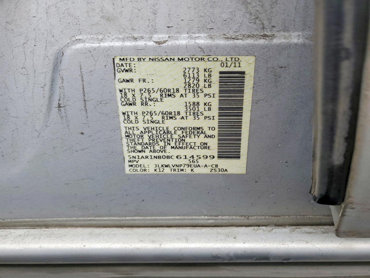 2011 NISSAN PATHFINDER S photo 25