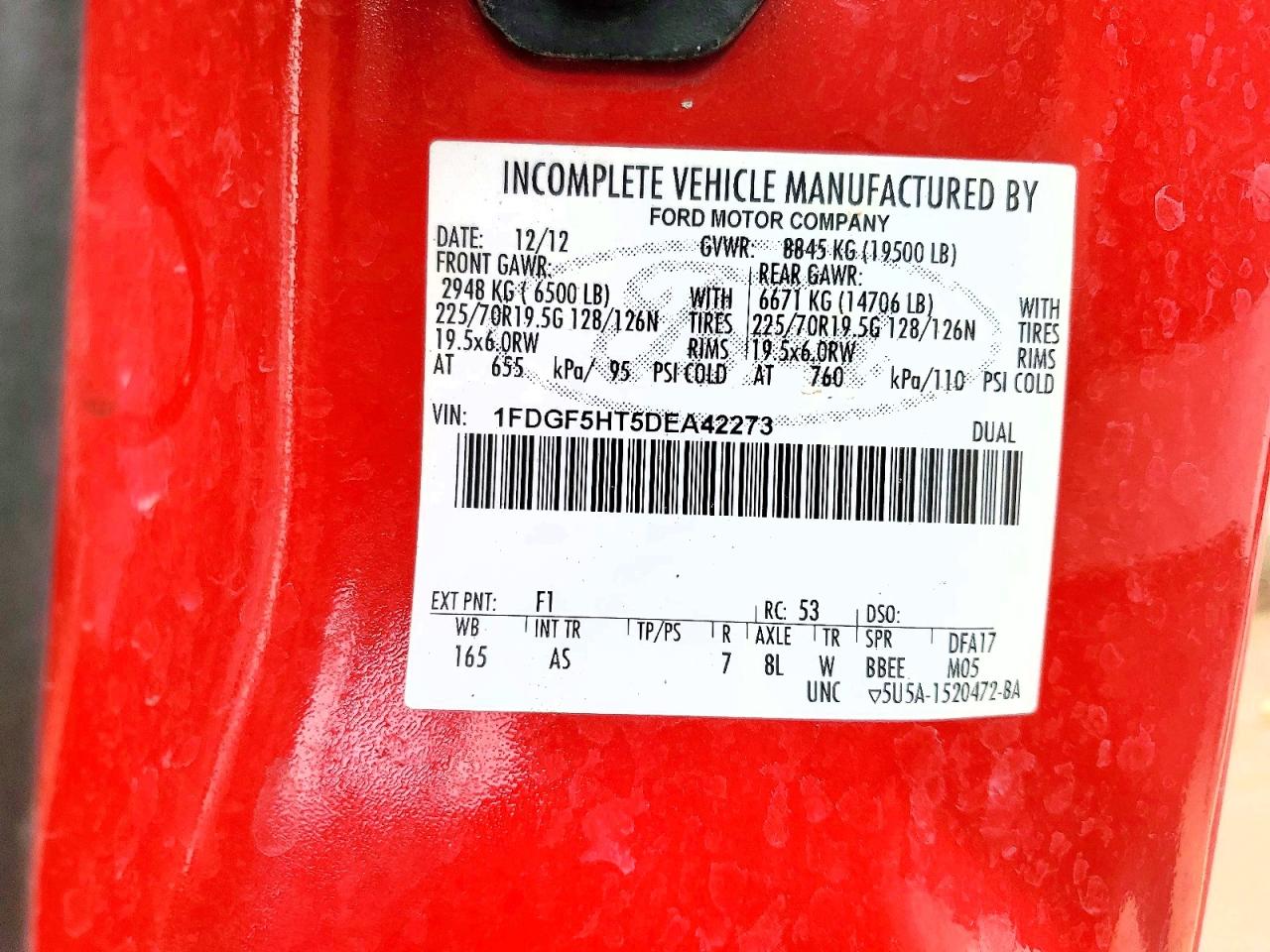 2013 FORD F550 SUPER DUTY TRUCK CAB AND CHASSIS photo 25