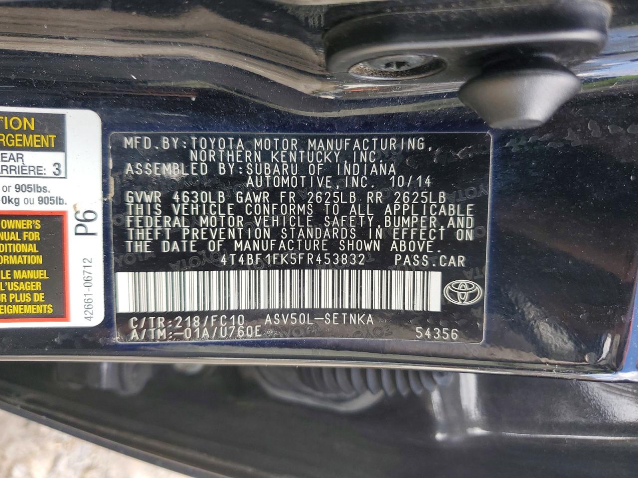 2015 TOYOTA CAMRY LE photo 23