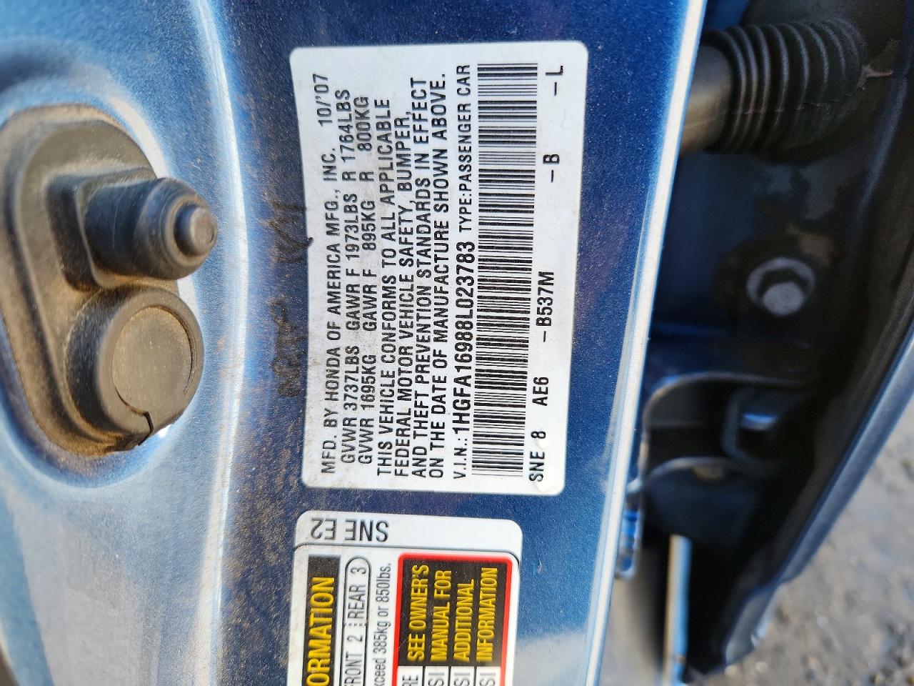 2008 HONDA CIVIC EXL photo 12