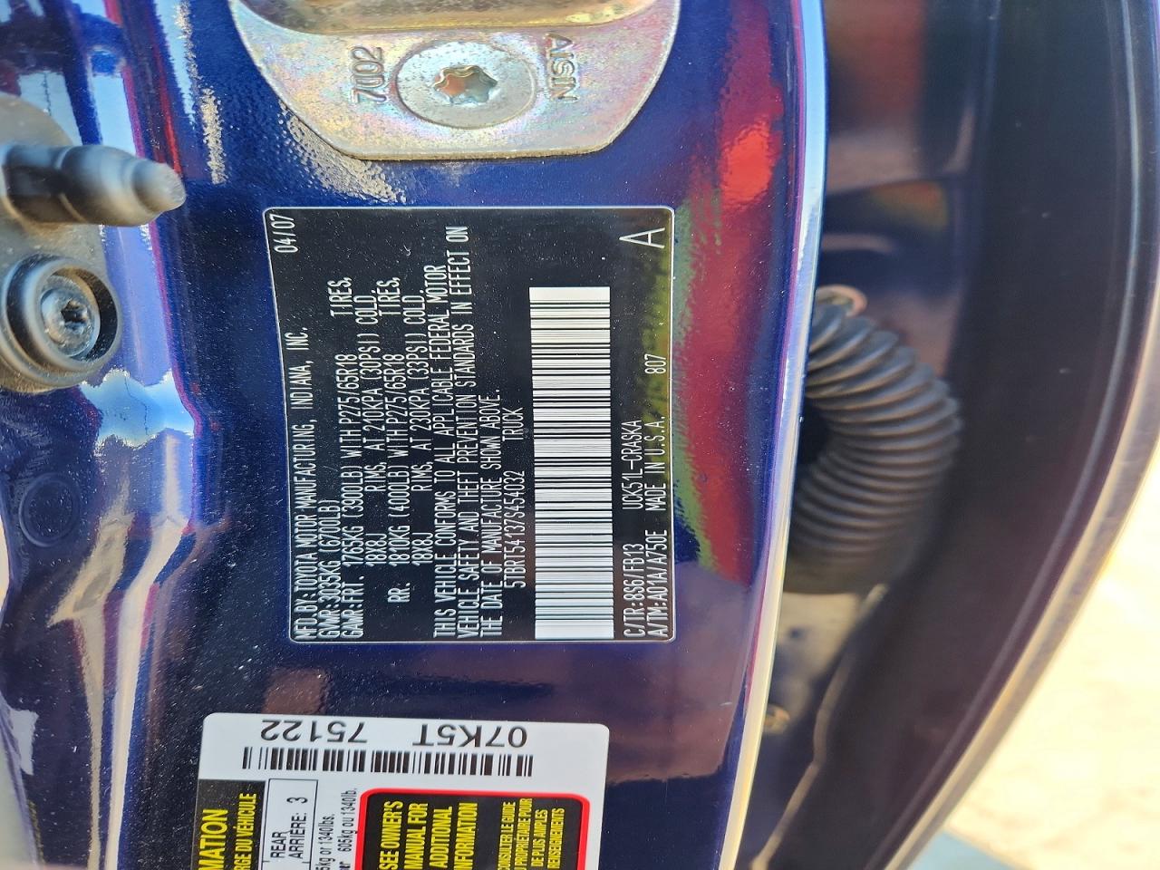2007 TOYOTA TUNDRA SR5 photo 34