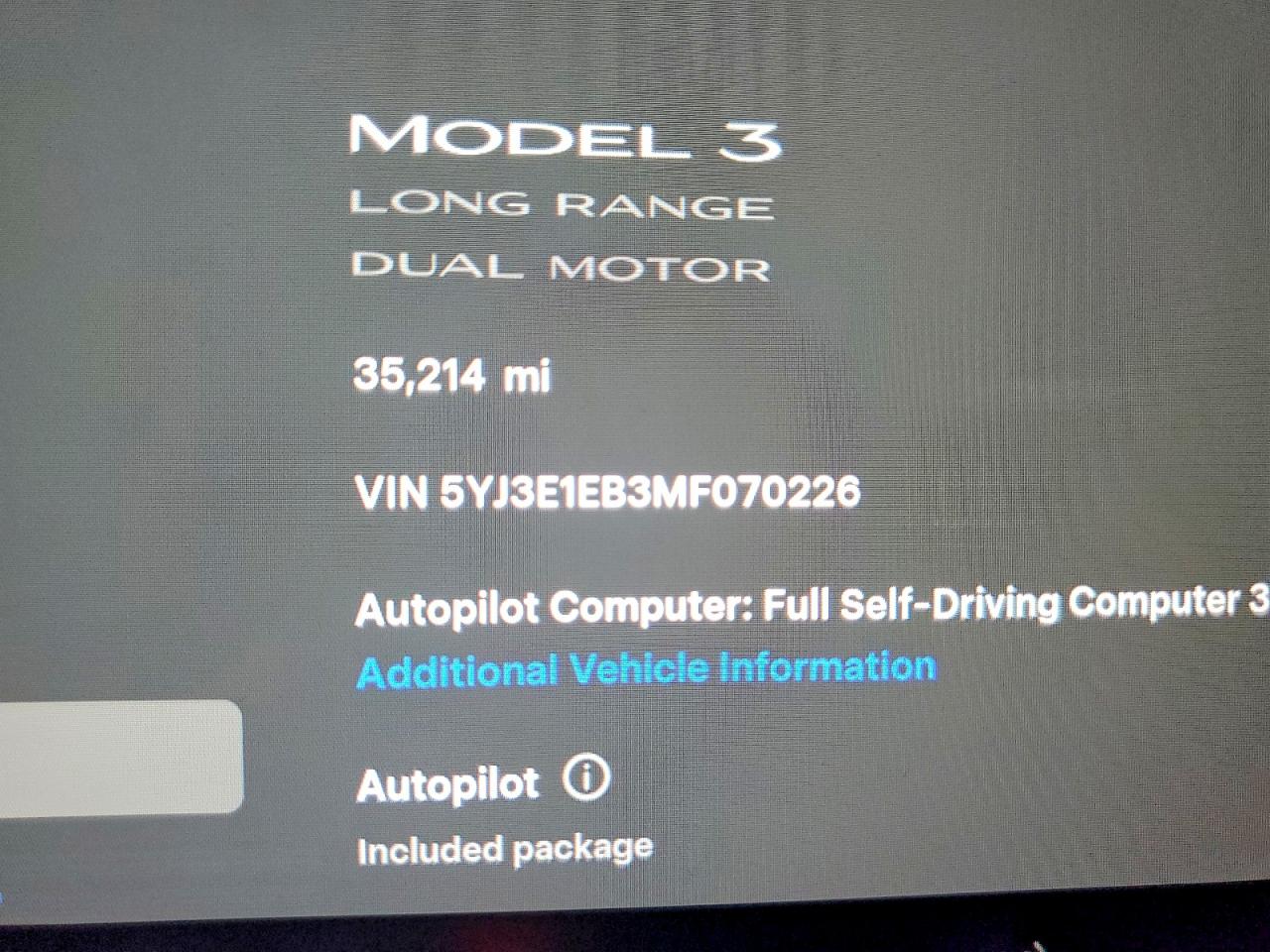 2021 TESLA MODEL 3 photo 9