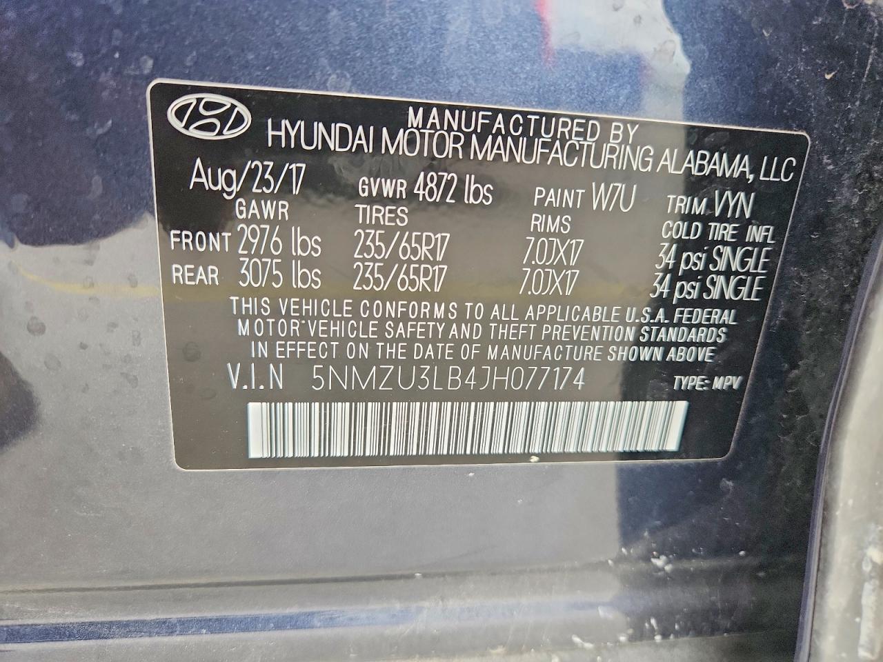 2018 HYUNDAI SANTA FE SPORT 2.4L photo 12