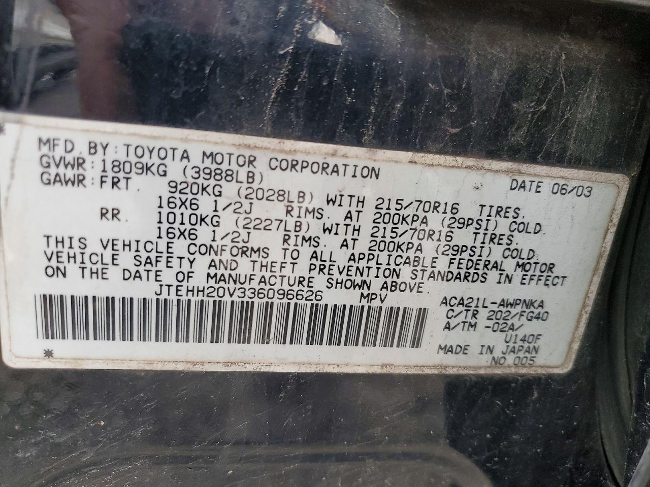 2003 TOYOTA RAV4 BASE photo 13