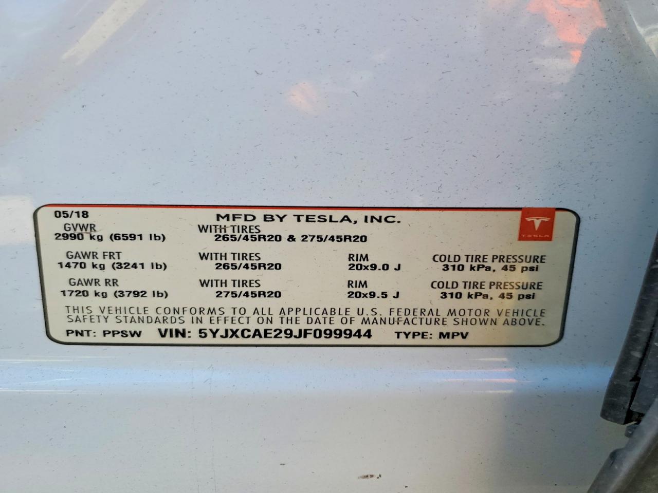 2018 TESLA MODEL X photo 27