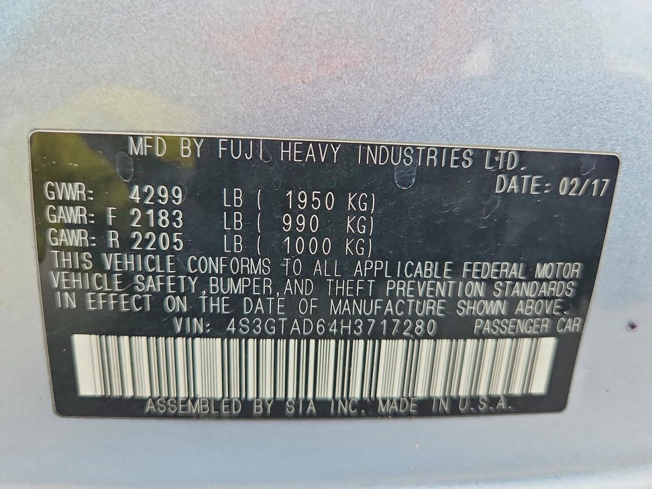 2017 SUBARU IMPREZA PREMIUM PLUS photo 13