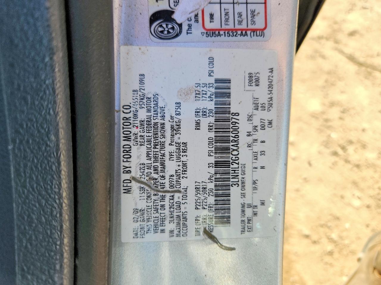 2010 LINCOLN MKZ photo 23