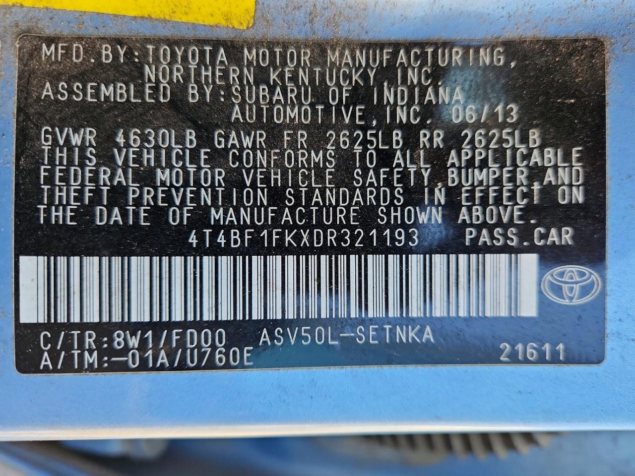 2013 TOYOTA CAMRY LE photo 23