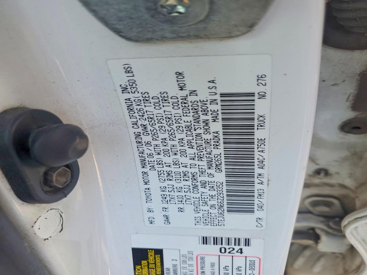 2006 TOYOTA TACOMA PRERUNNER V6 photo 12