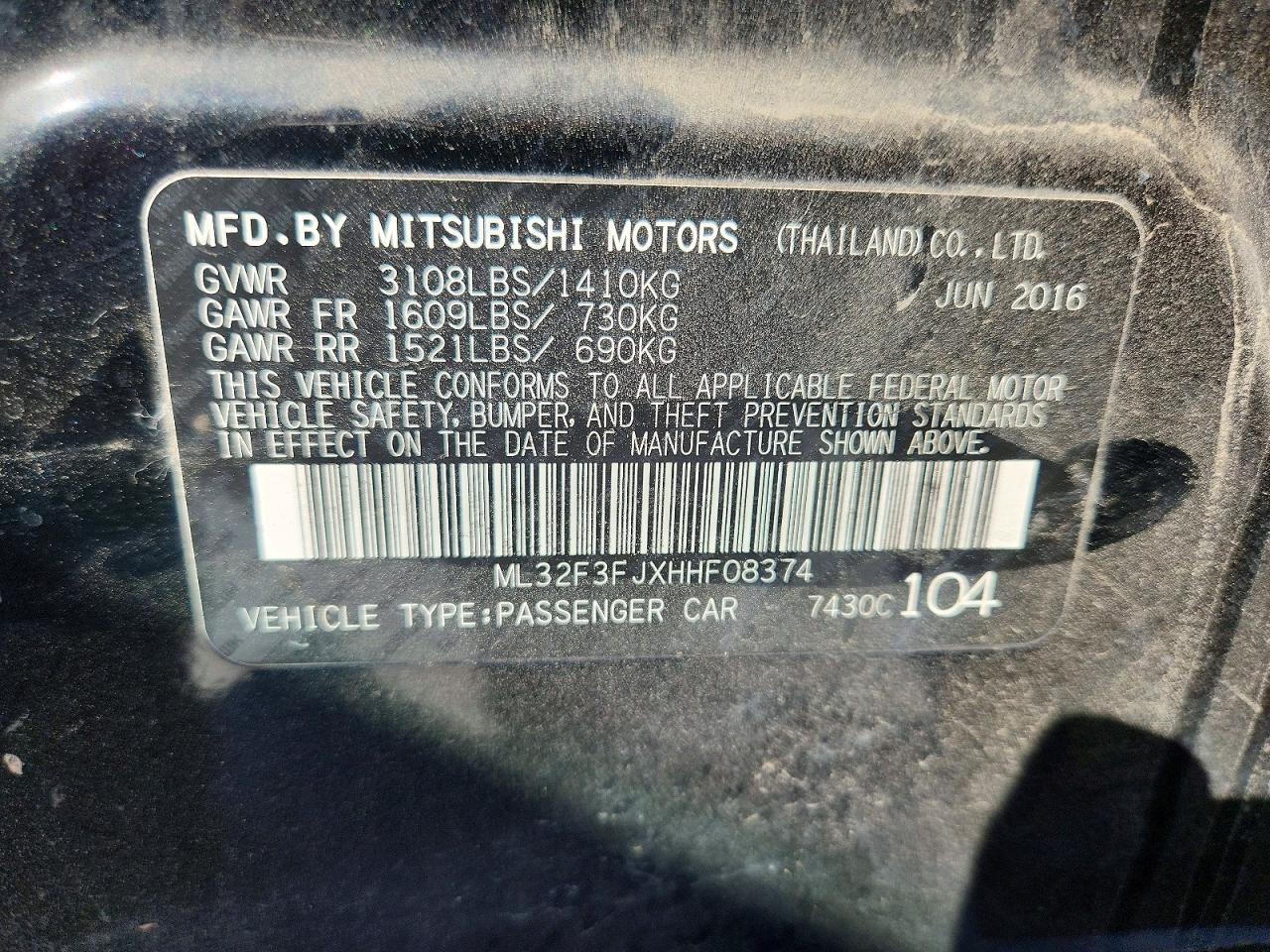 2017 MITSUBISHI MIRAGE photo 23