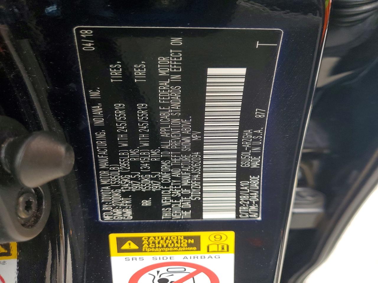 2018 TOYOTA HIGHLANDER LIMITED photo 25
