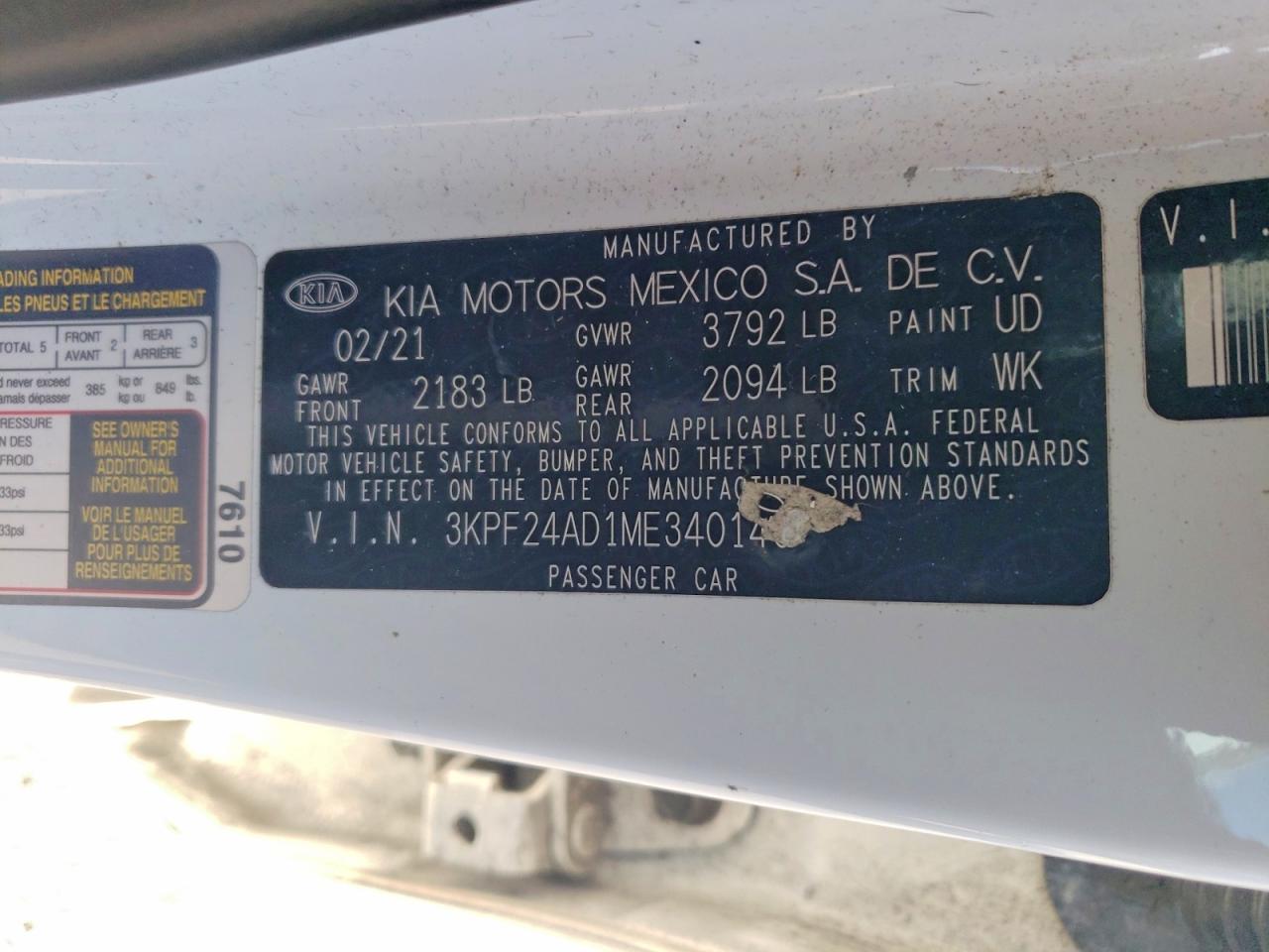2021 KIA FORTE LXS photo 12