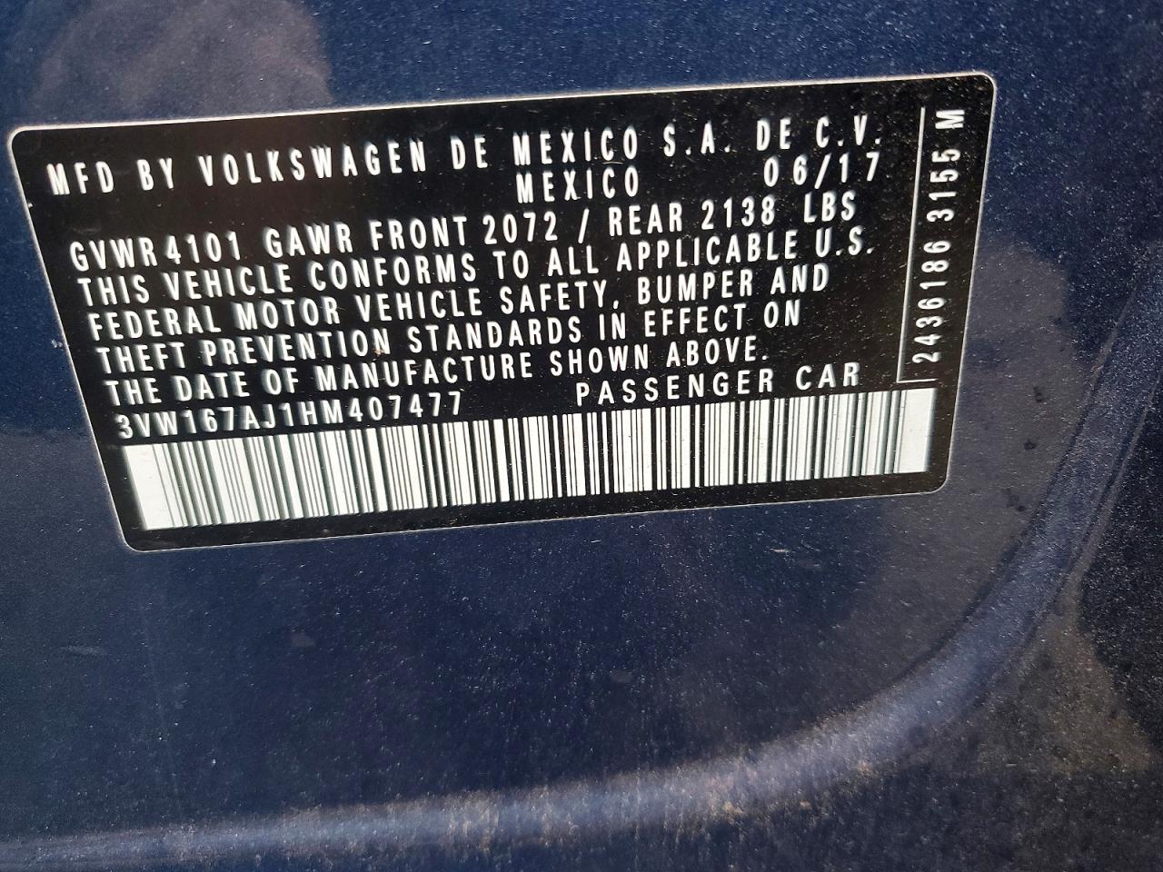 2017 VOLKSWAGEN JETTA S photo 23
