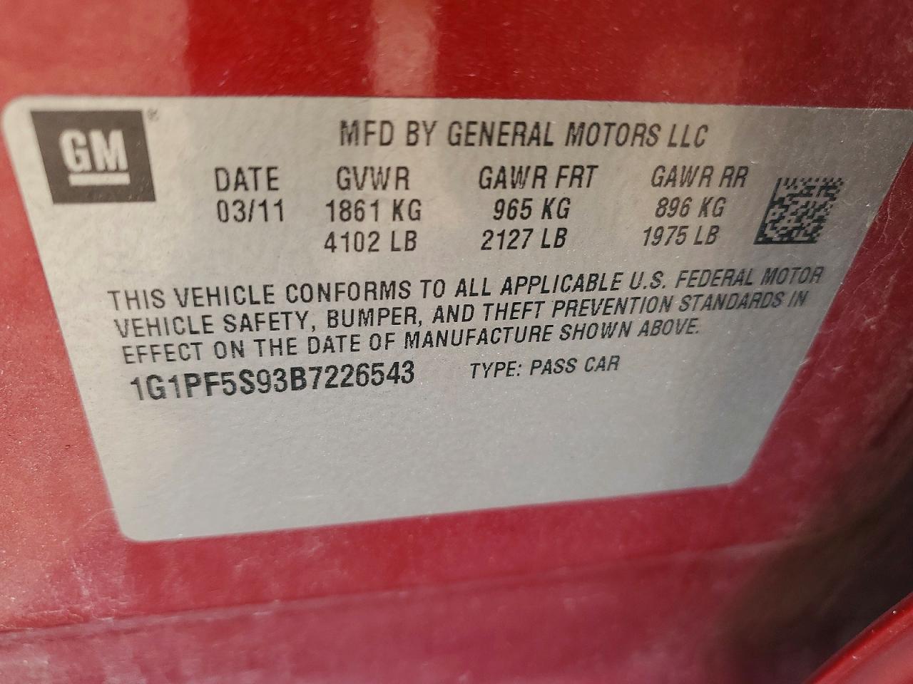 2011 CHEVROLET CRUZE LT photo 23