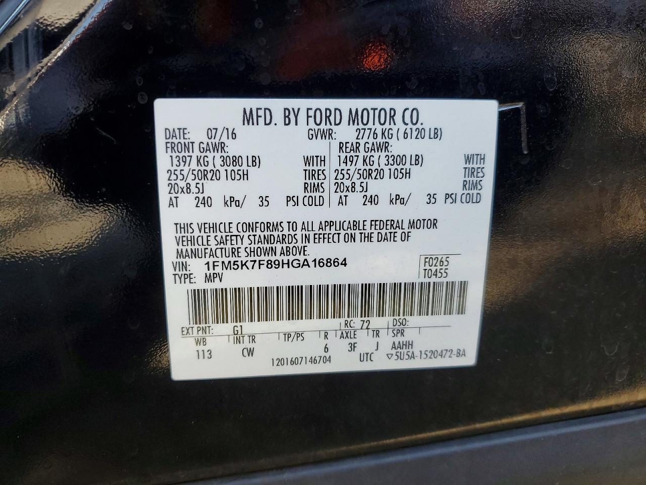 2017 FORD EXPLORER LIMITED photo 37