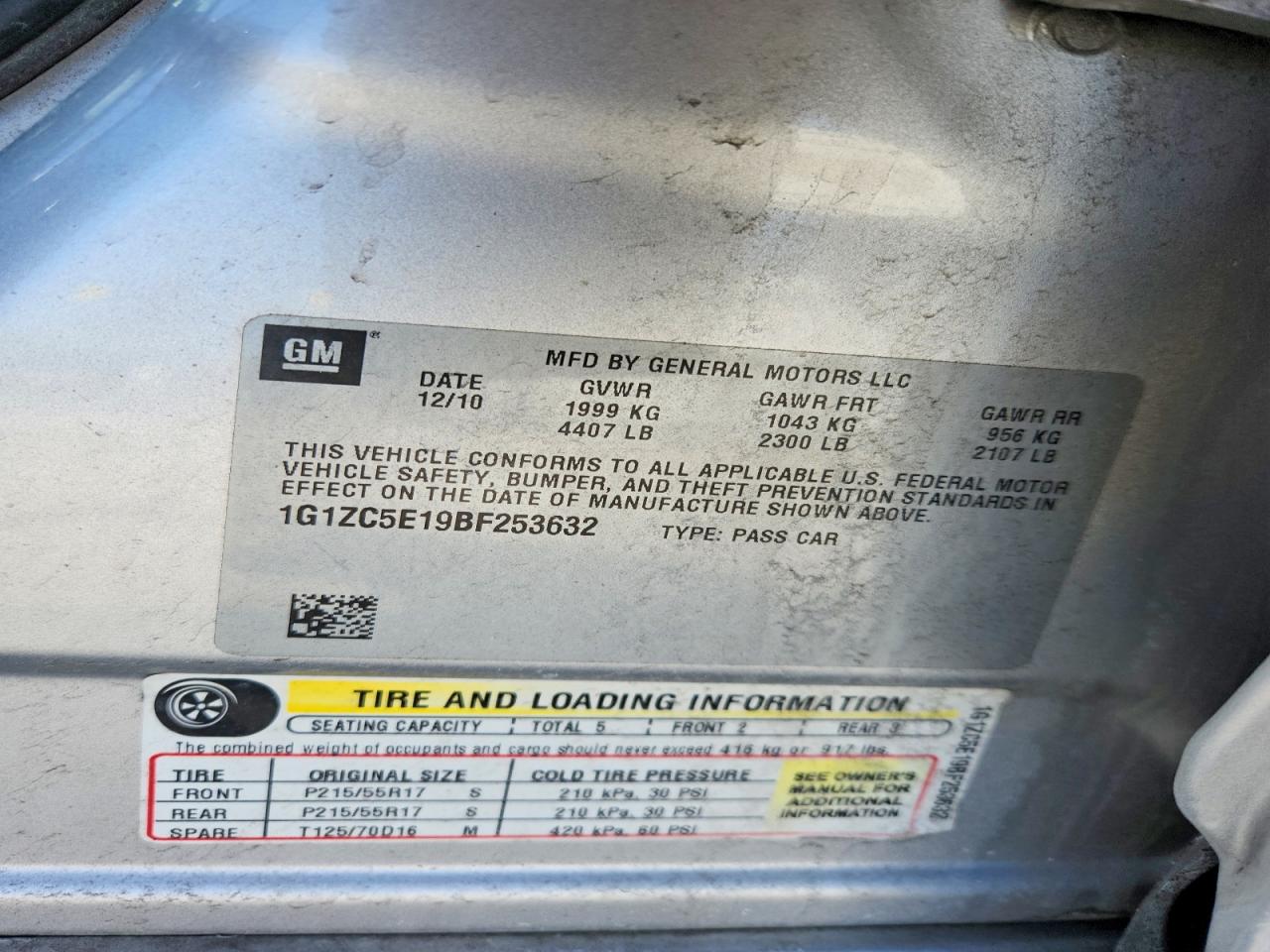 2011 CHEVROLET MALIBU 1LT photo 34
