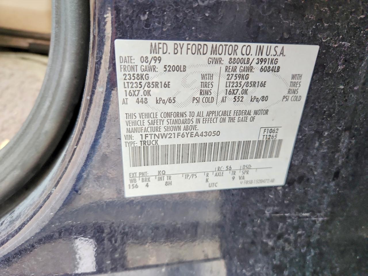2000 FORD F250 SUPER DUTY photo 12