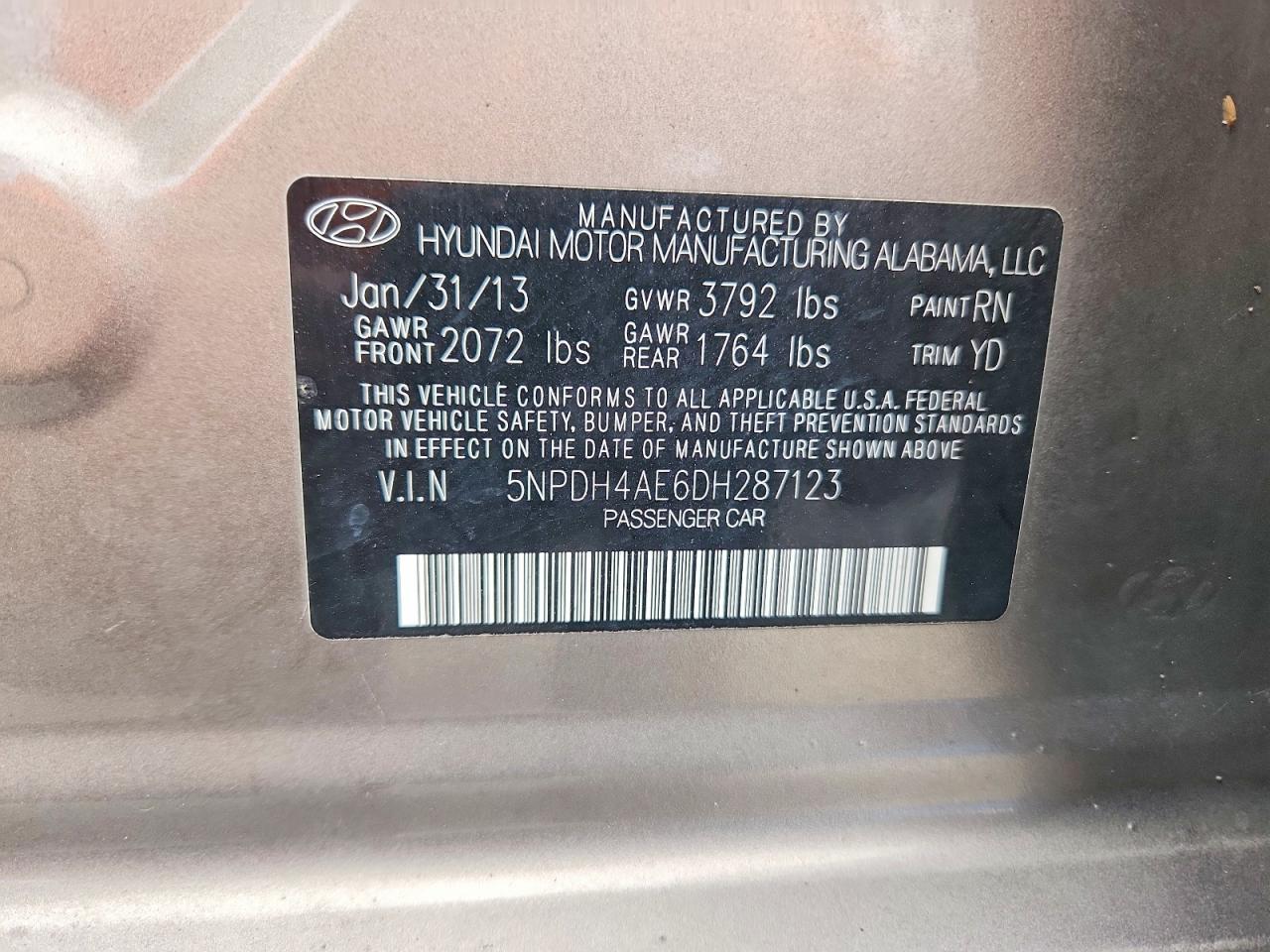 2013 HYUNDAI ELANTRA LIMITED photo 13