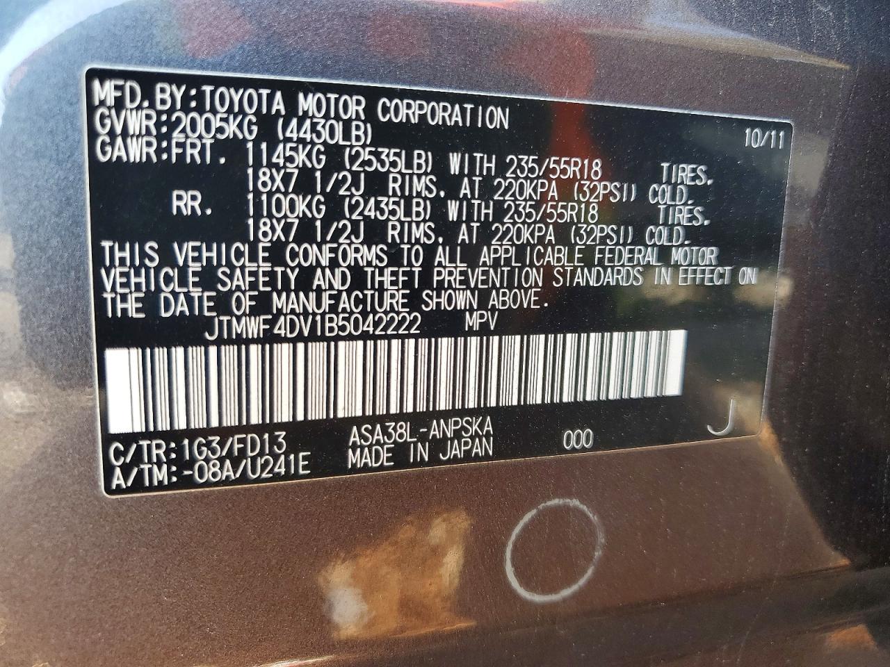 2011 TOYOTA RAV4 SPORT photo 34