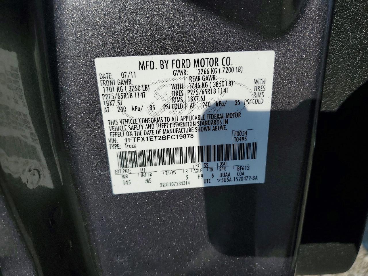 2011 FORD F150 photo 23