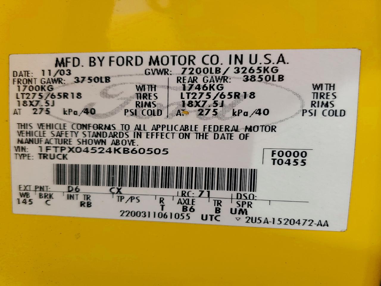 2004 FORD F150 photo 23