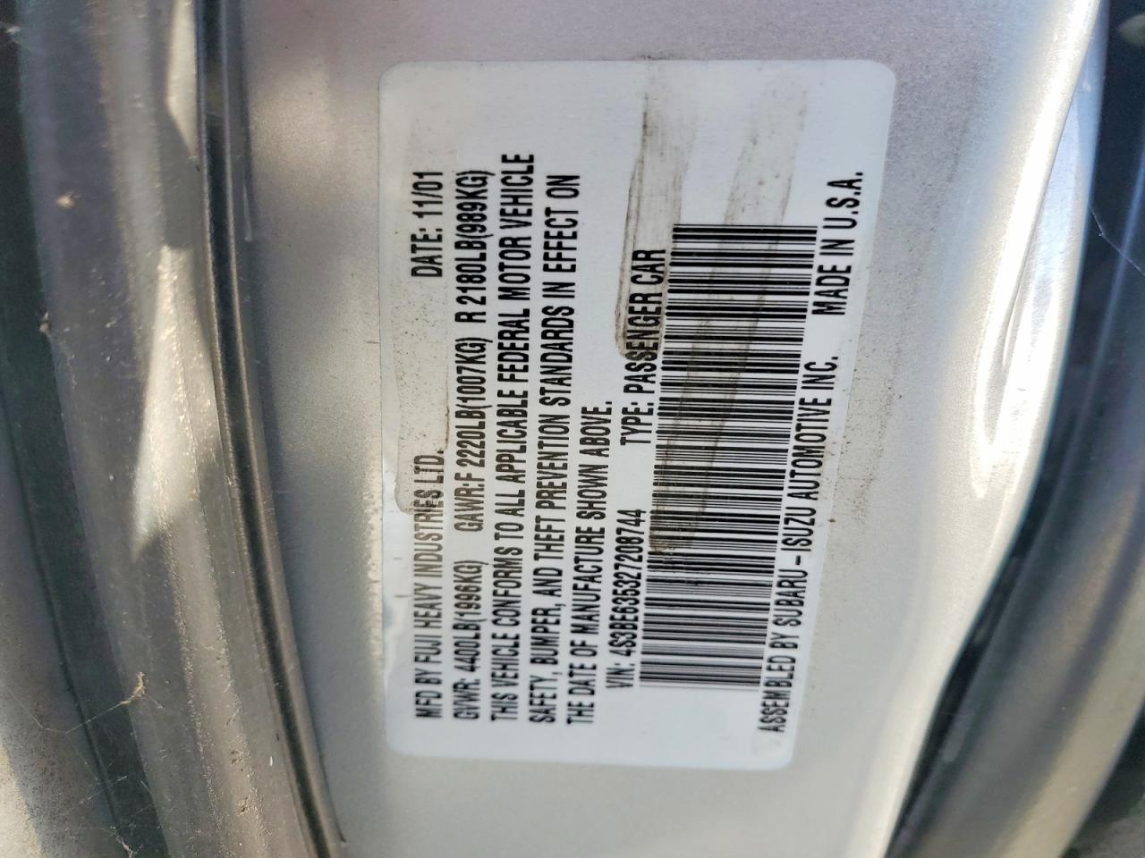 2002 SUBARU LEGACY L photo 23