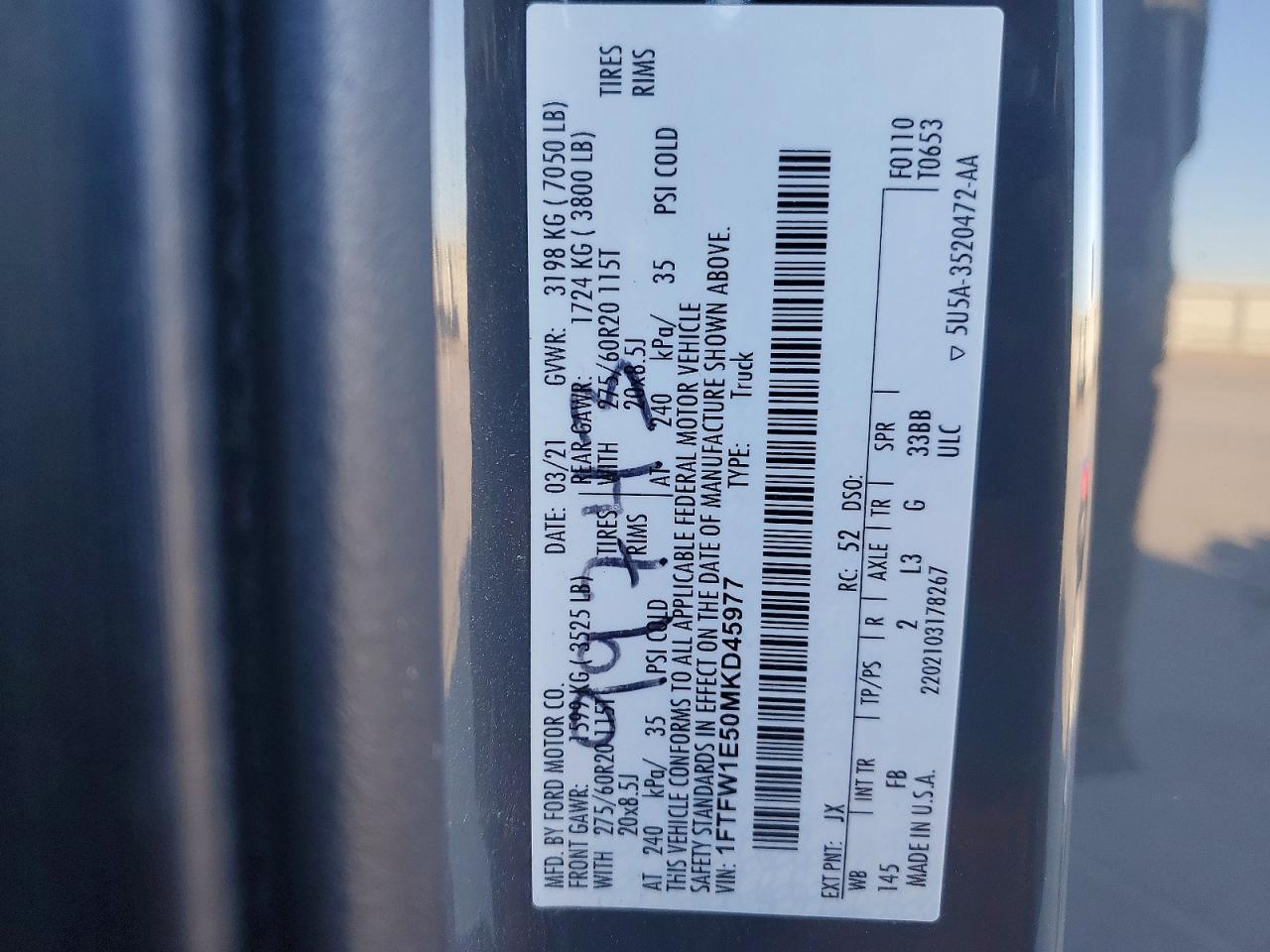 2021 FORD F150 SUPERCREW photo 12