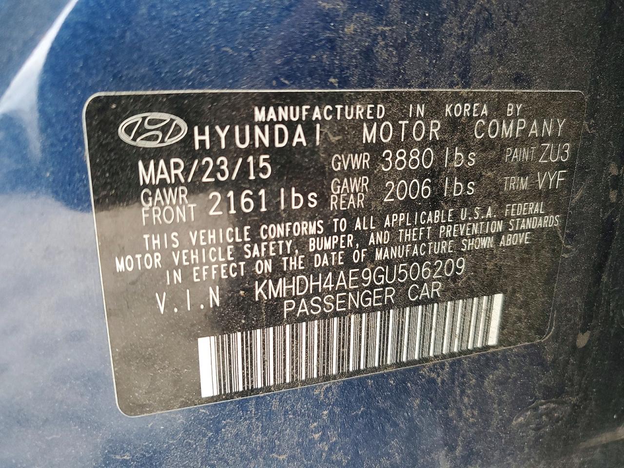 2016 HYUNDAI ELANTRA VALUE EDITION photo 25