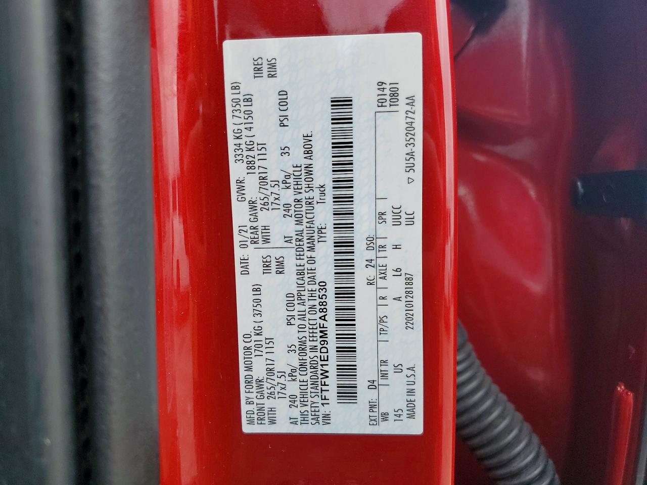 2021 FORD F150 SUPERCREW photo 13