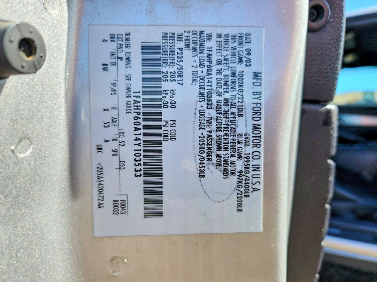 2004 FORD THUNDERBIRD photo 13
