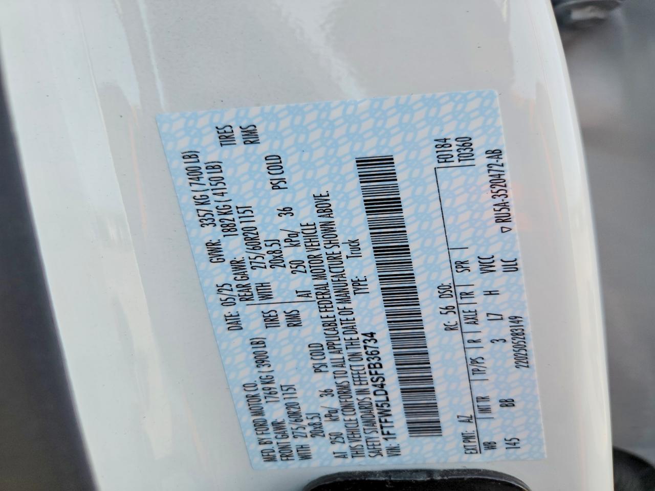 2025 FORD F150 LARIAT photo 12