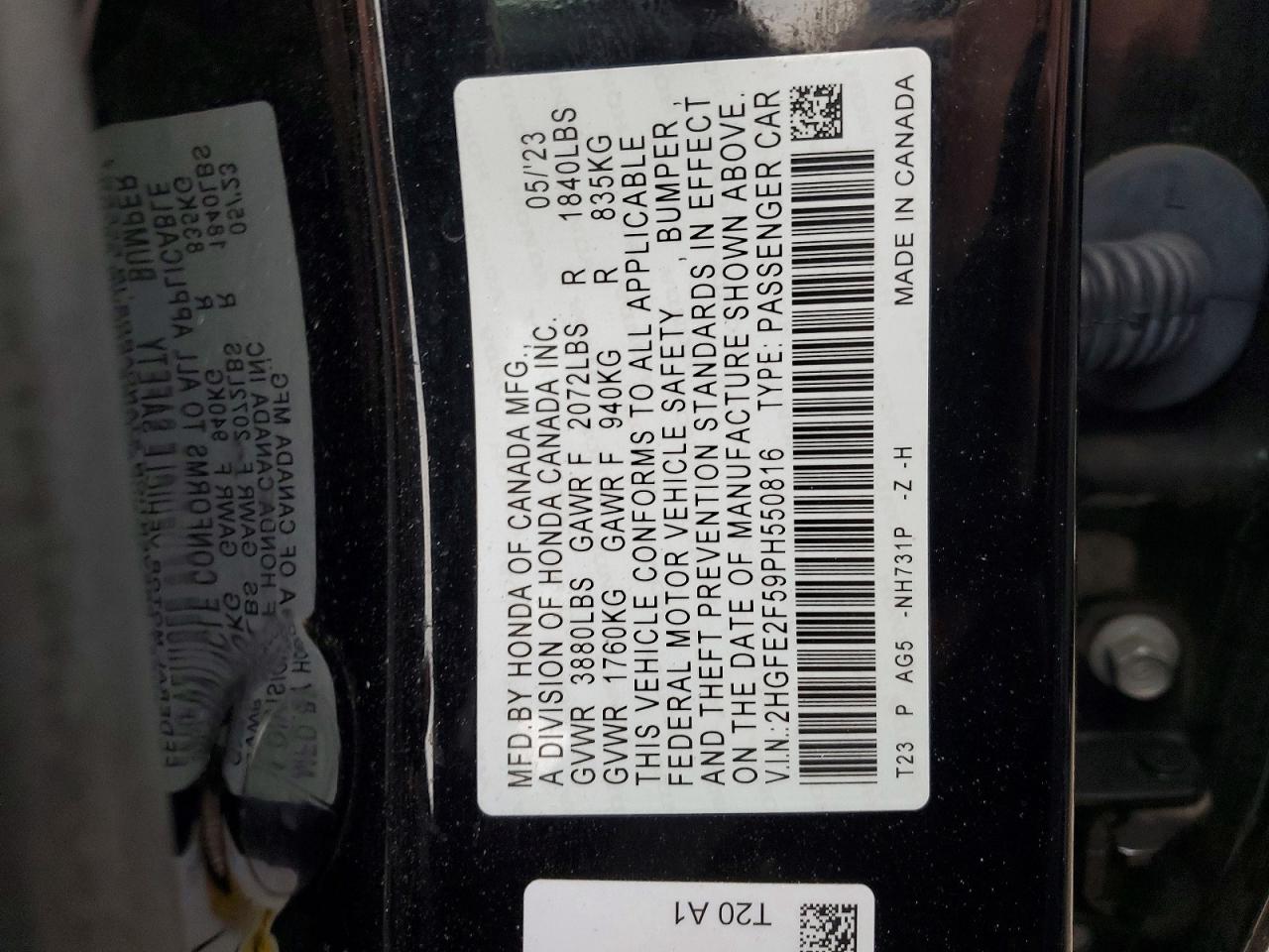 2023 HONDA CIVIC SPORT photo 34