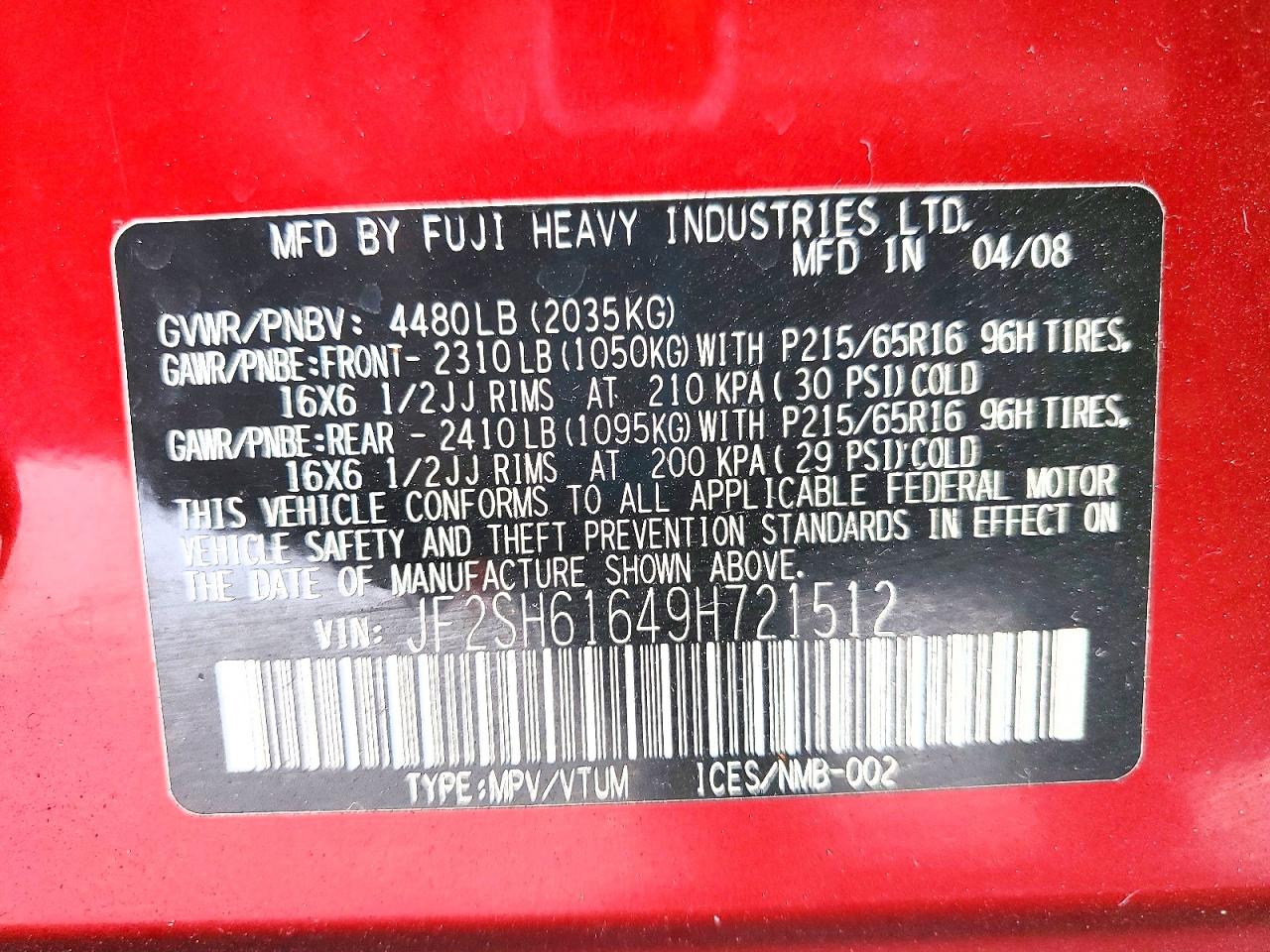 2009 SUBARU FORESTER 2.5X photo 23