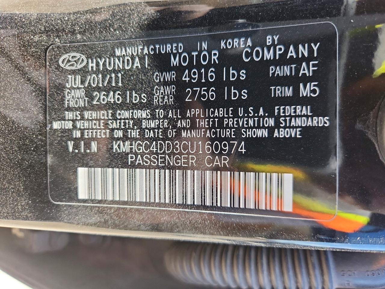 2012 HYUNDAI GENESIS 3.8L V6 photo 23