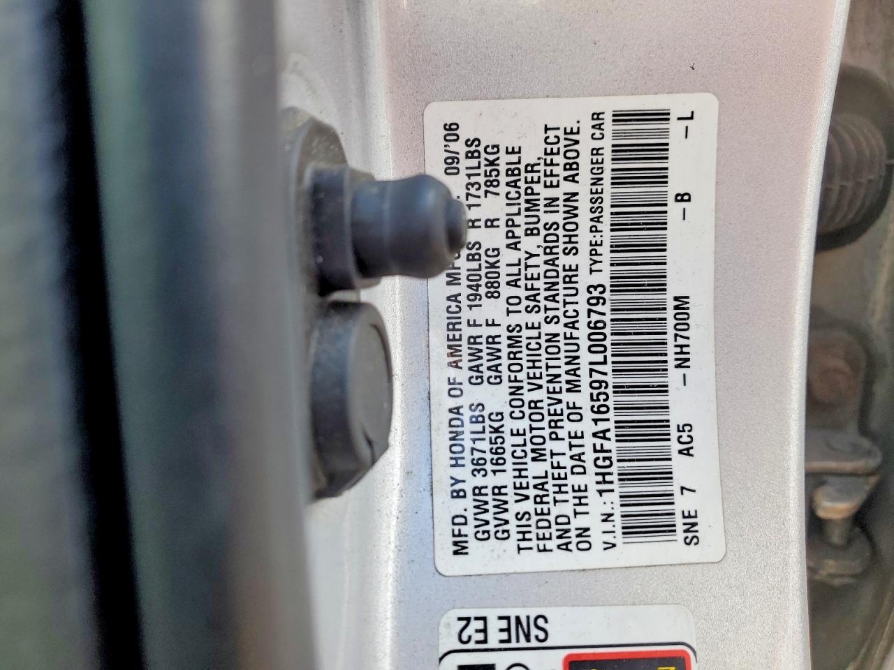 2007 HONDA CIVIC LX photo 23