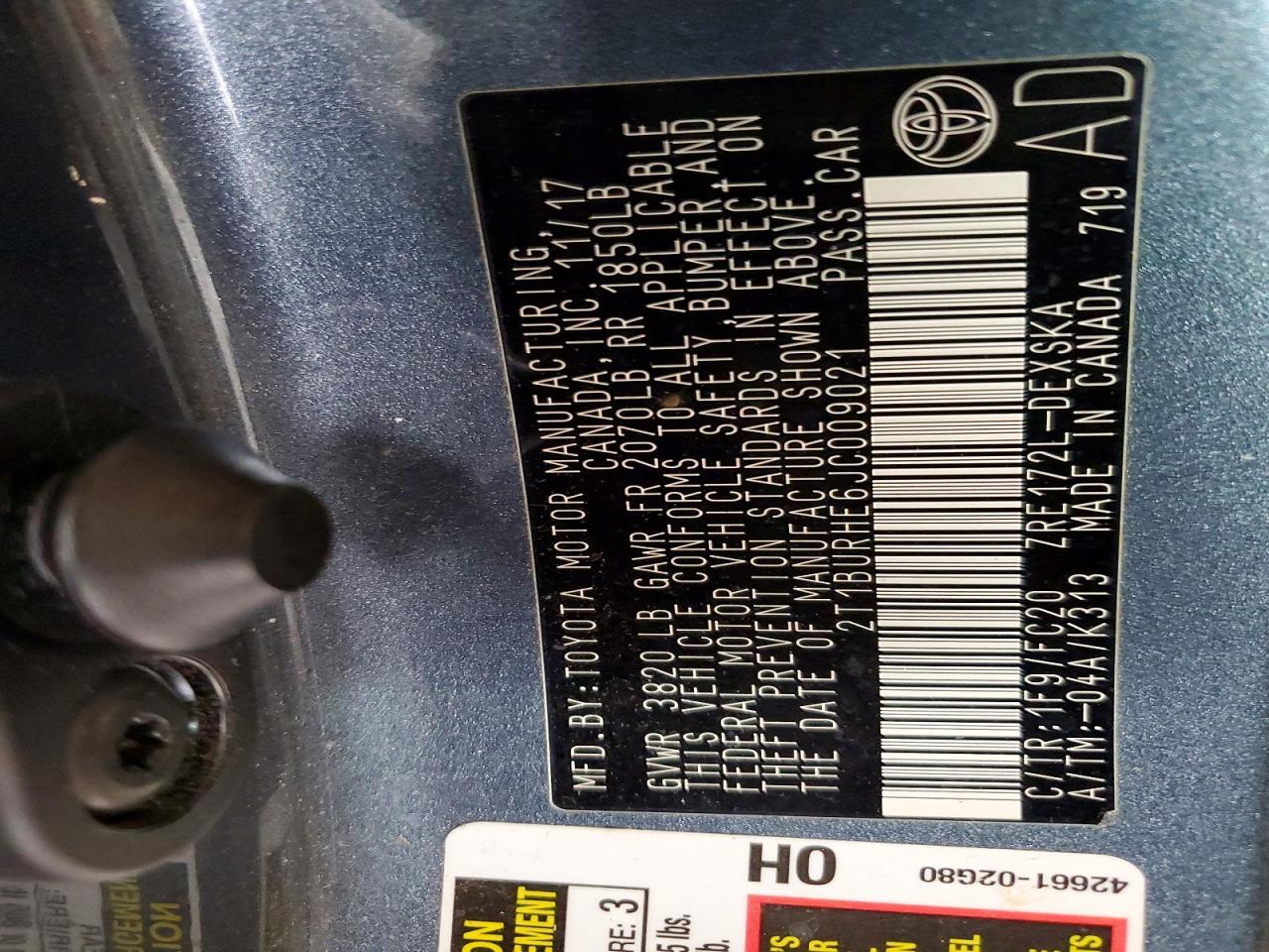 2018 TOYOTA COROLLA SE photo 13