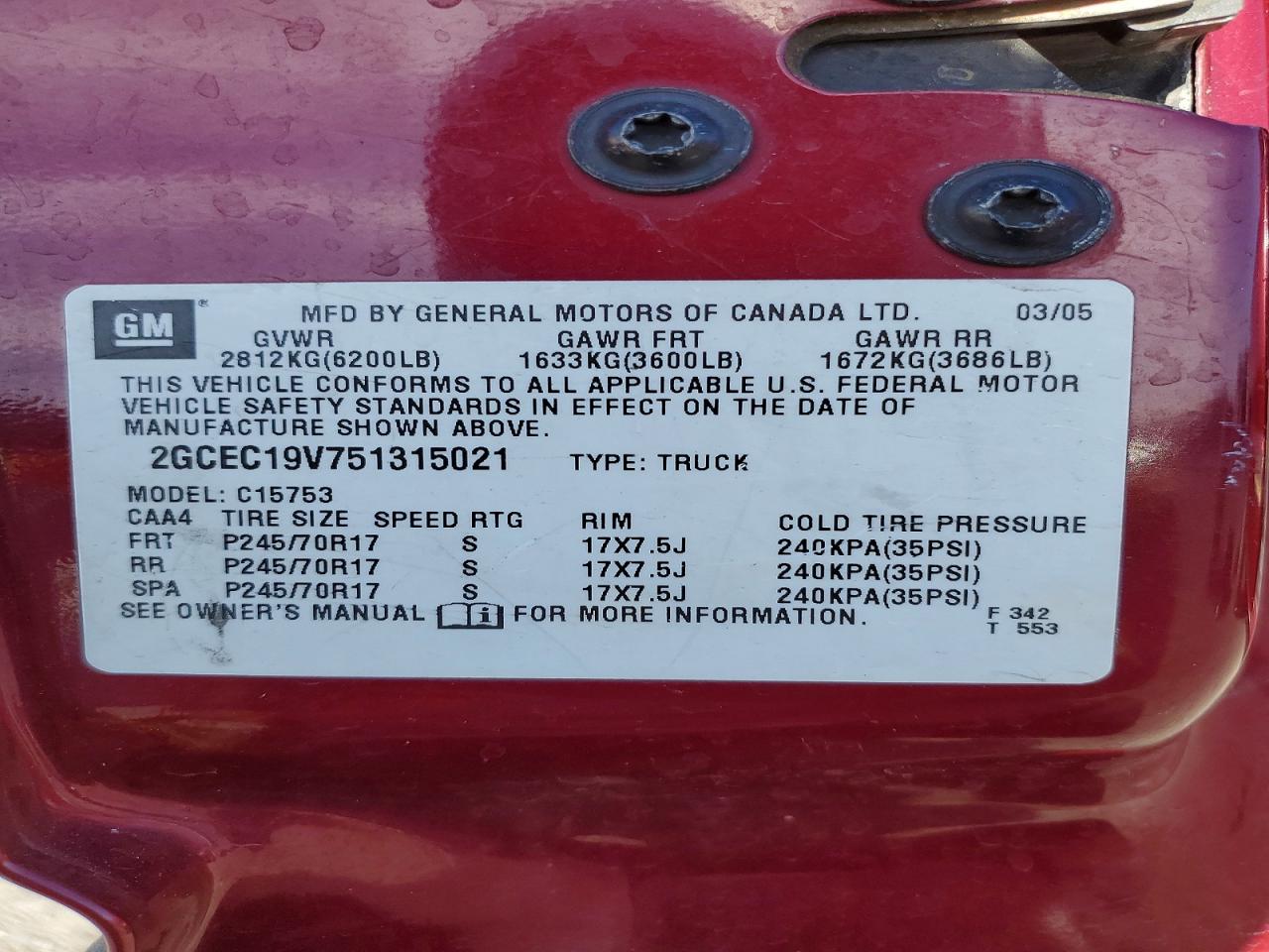 2005 CHEVROLET SILVERADO C1500 photo 12