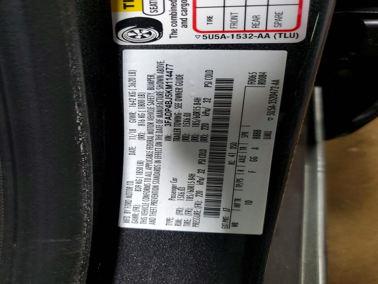 2019 FORD FIESTA SE photo 34