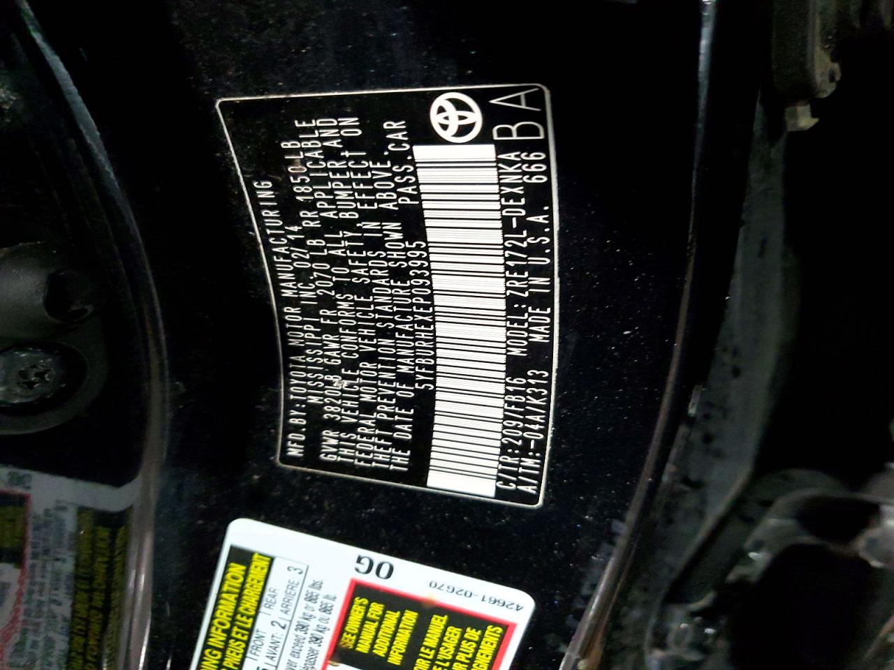 2014 TOYOTA COROLLA LE photo 12