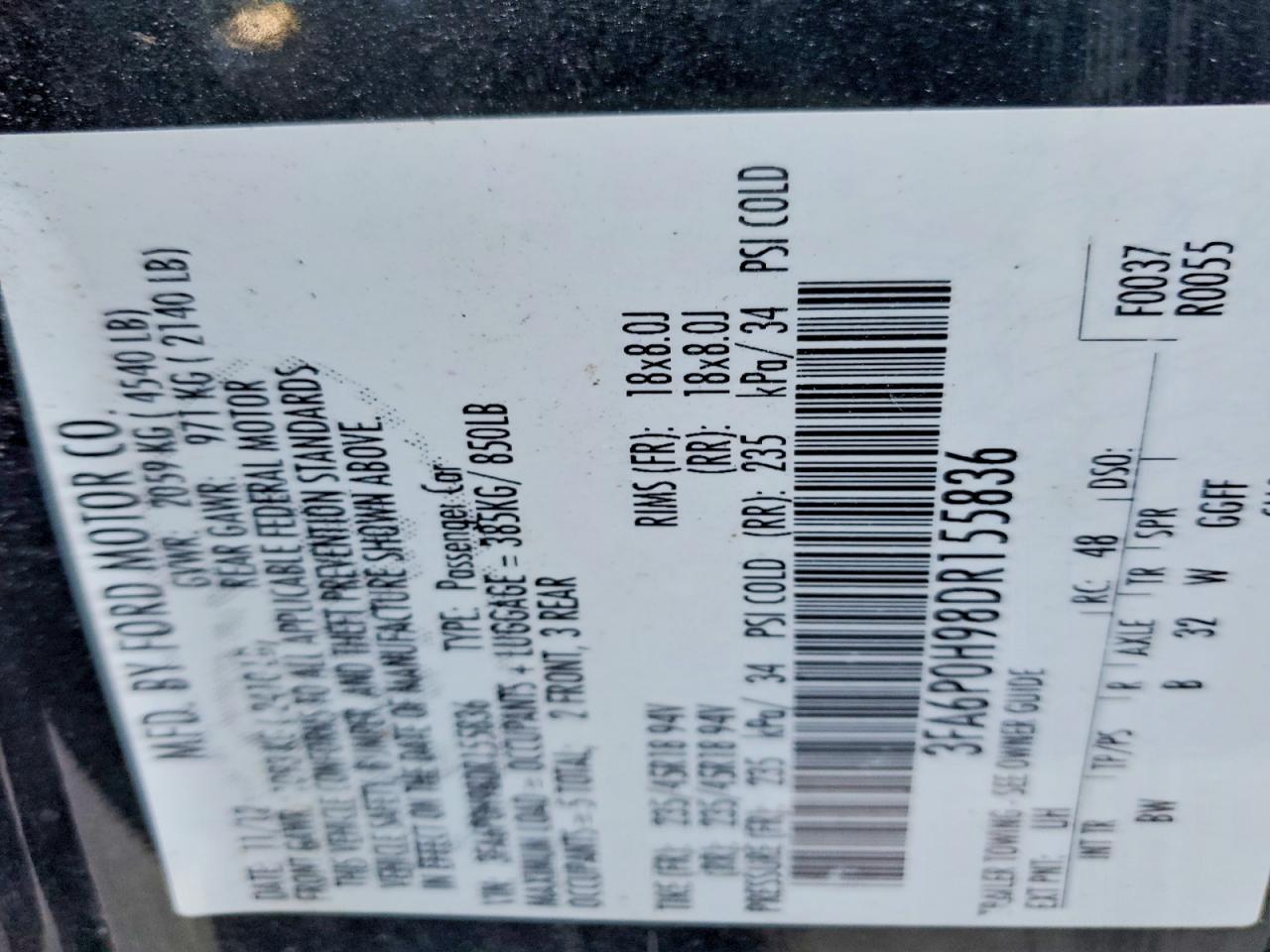 2013 FORD FUSION SE photo 12