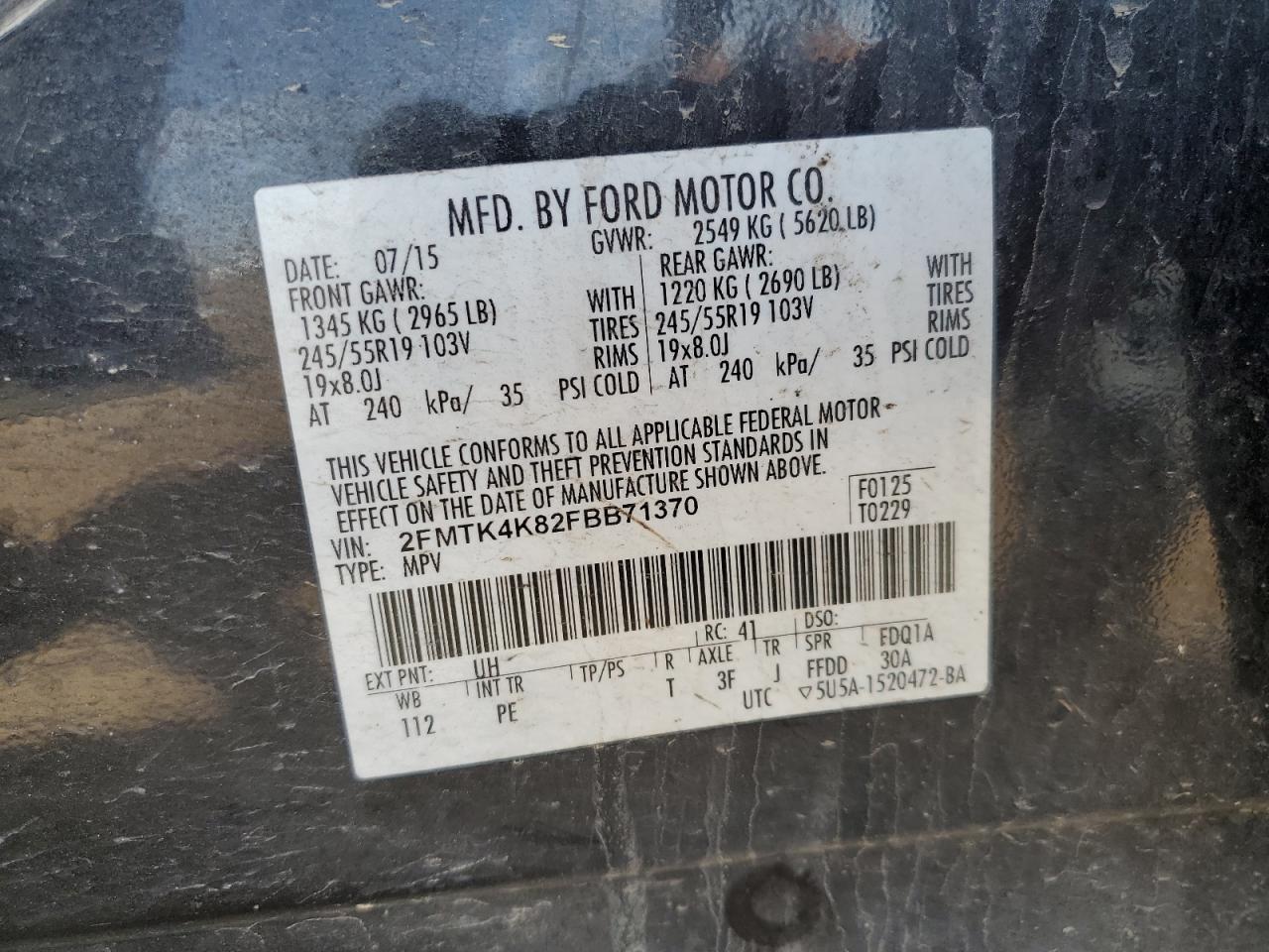 2015 FORD EDGE photo 23