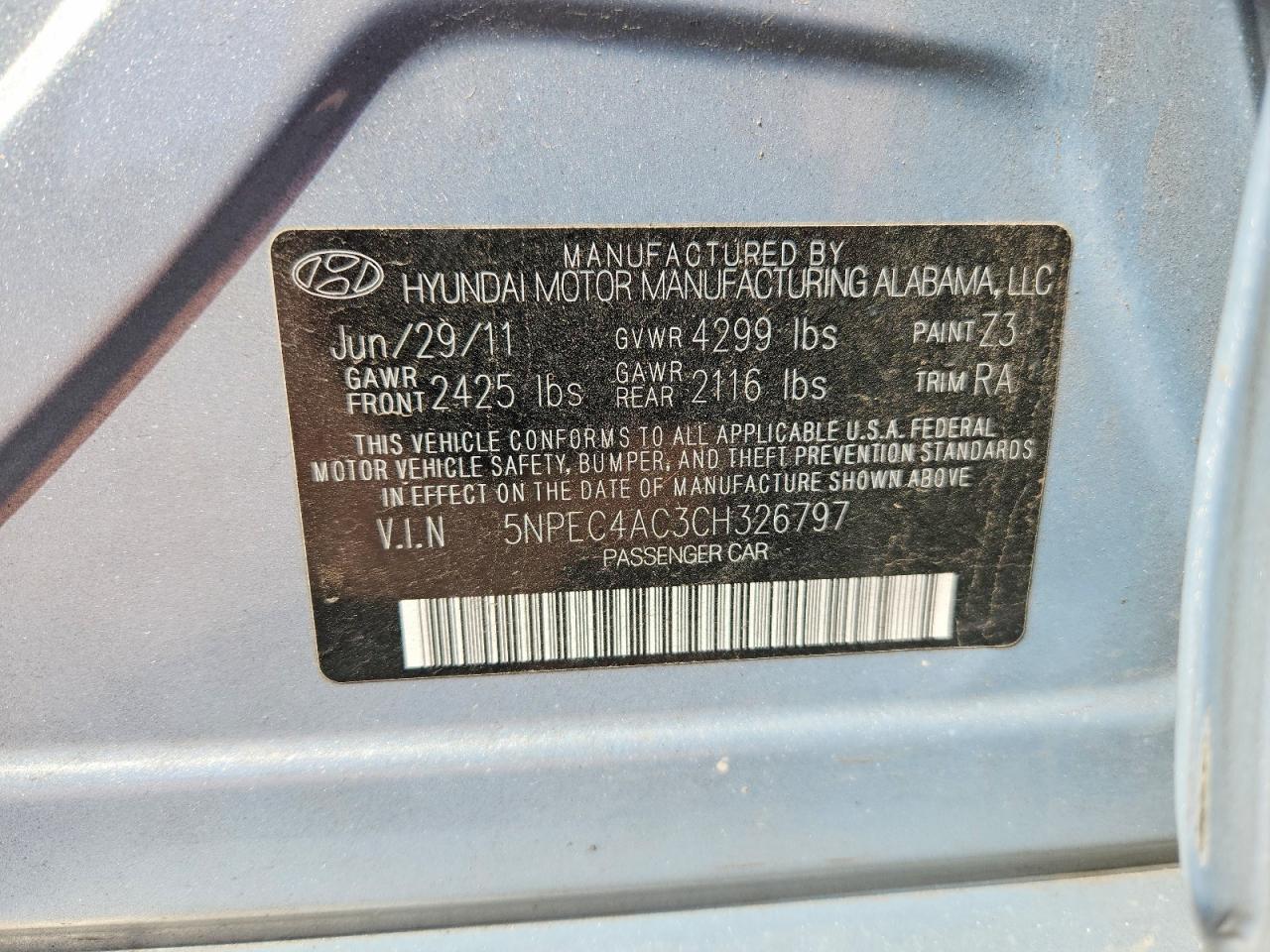 2012 HYUNDAI SONATA LIMITED photo 23
