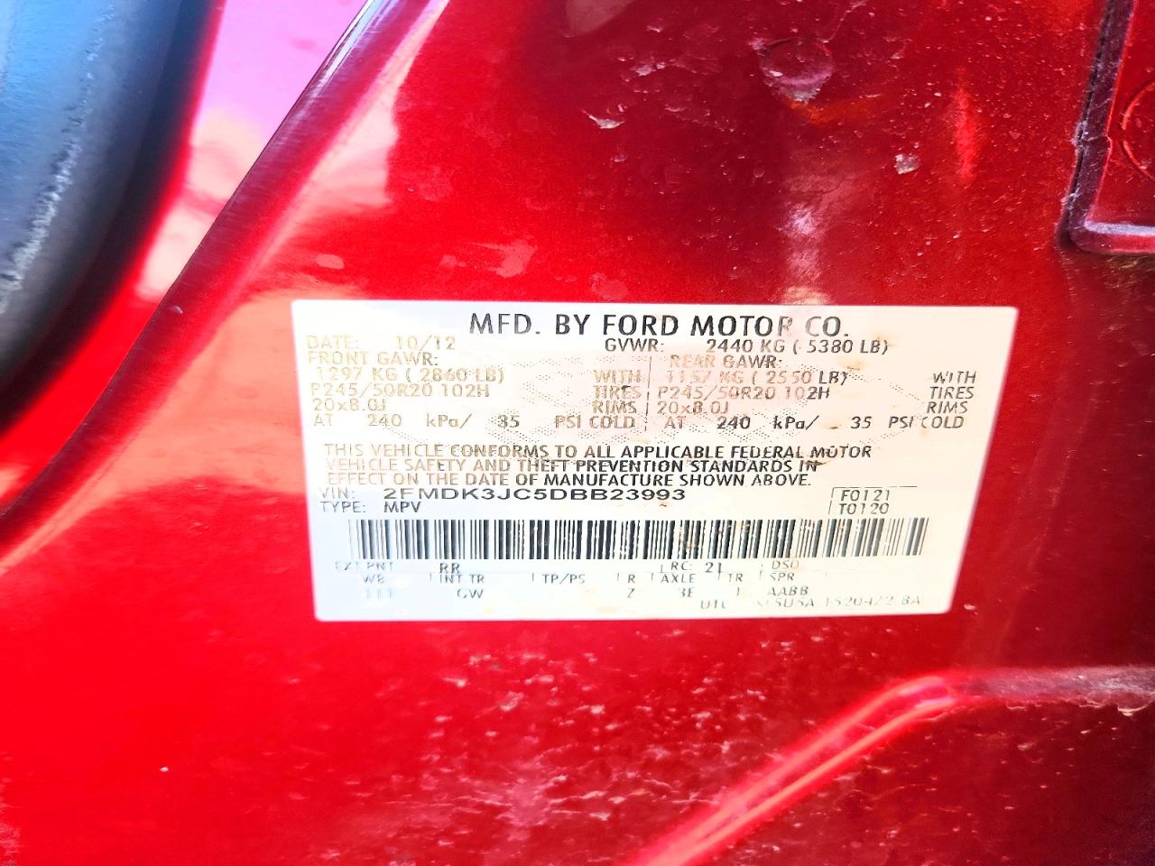 2013 FORD EDGE SEL photo 25