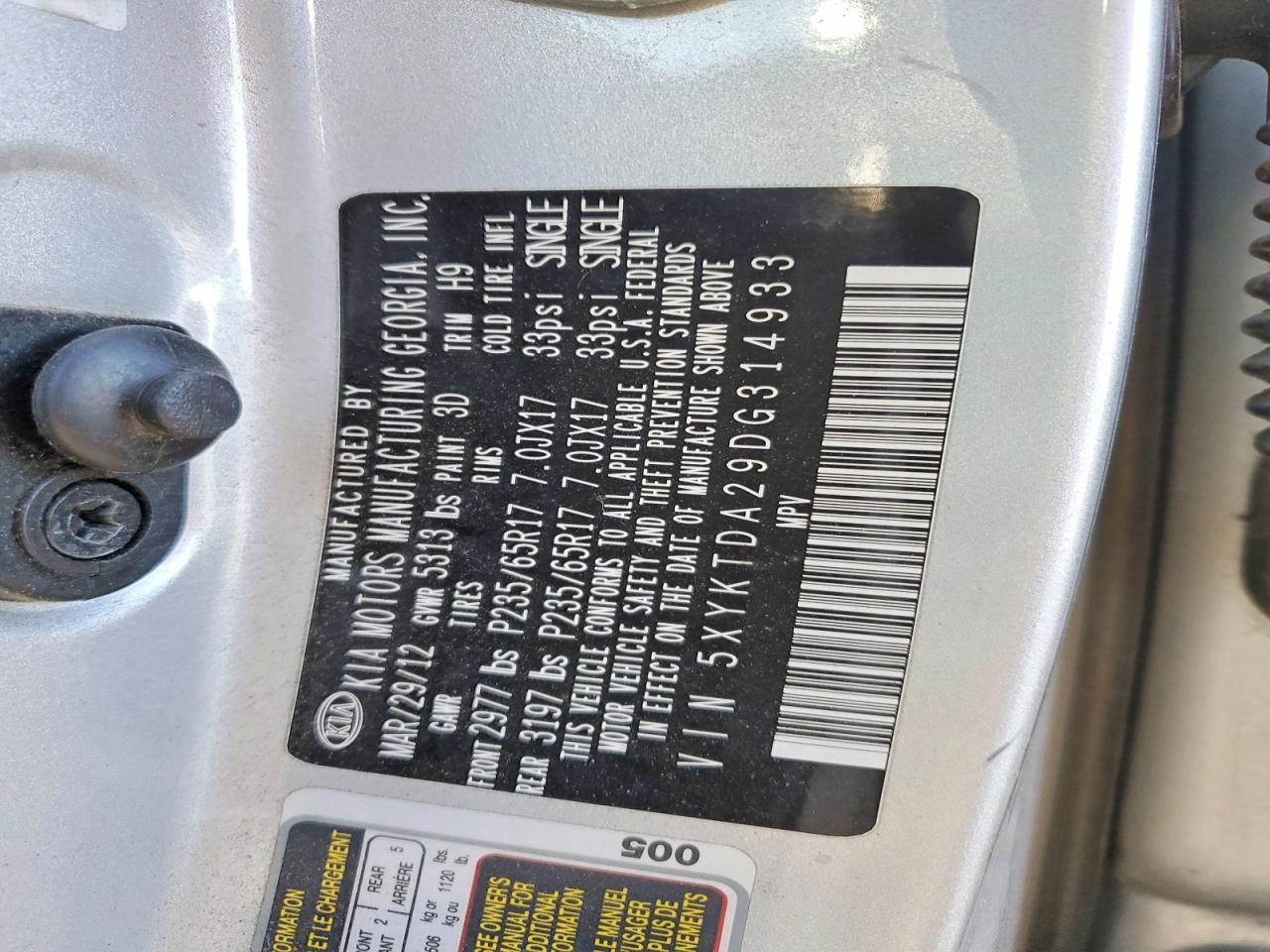 2013 KIA SORENTO LX photo 14