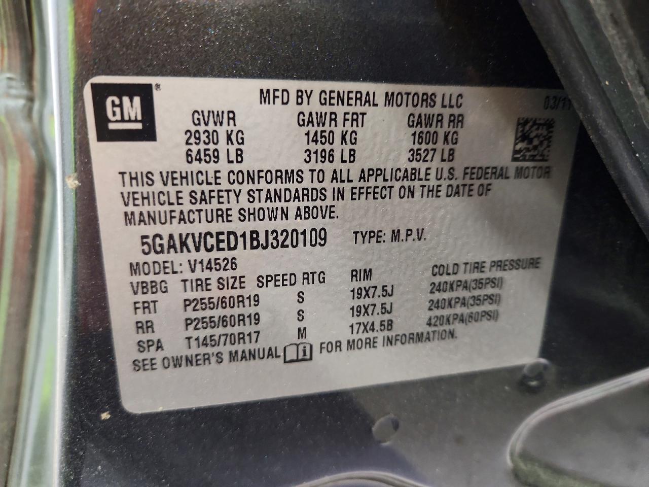 2011 BUICK ENCLAVE CXL photo 37