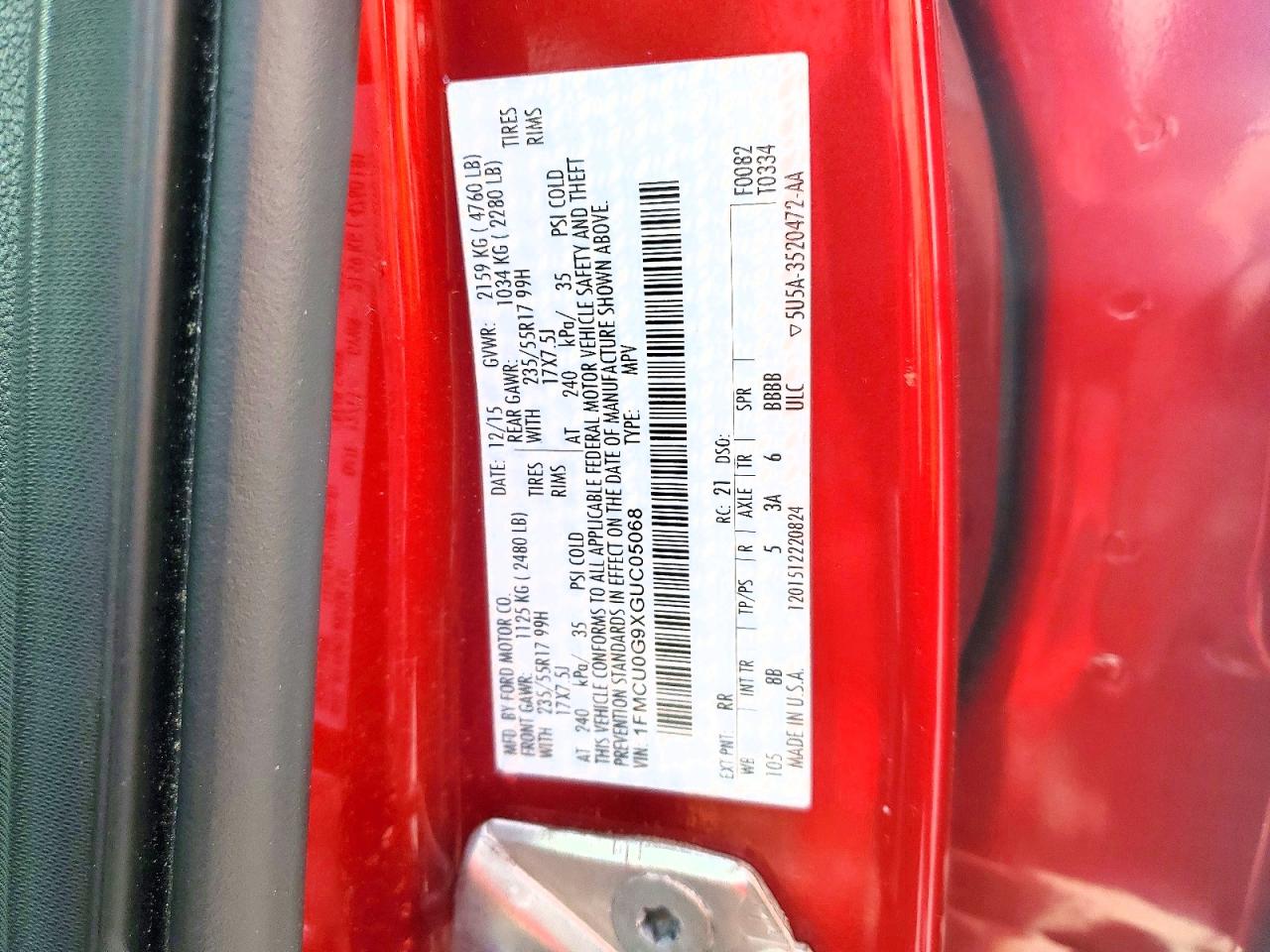 2016 FORD ESCAPE SE photo 12