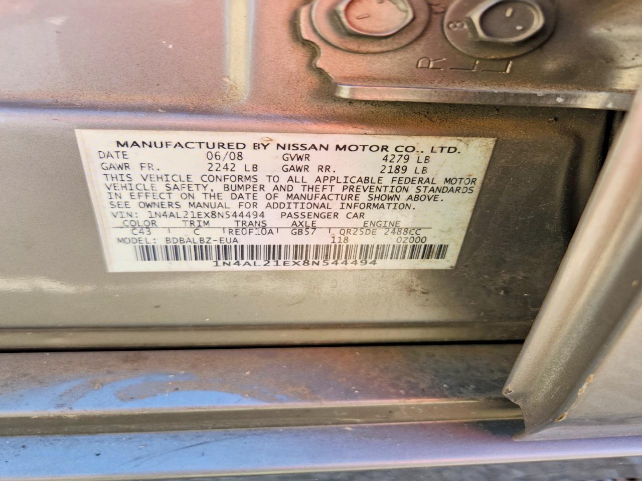 2008 NISSAN ALTIMA 2.5 photo 13