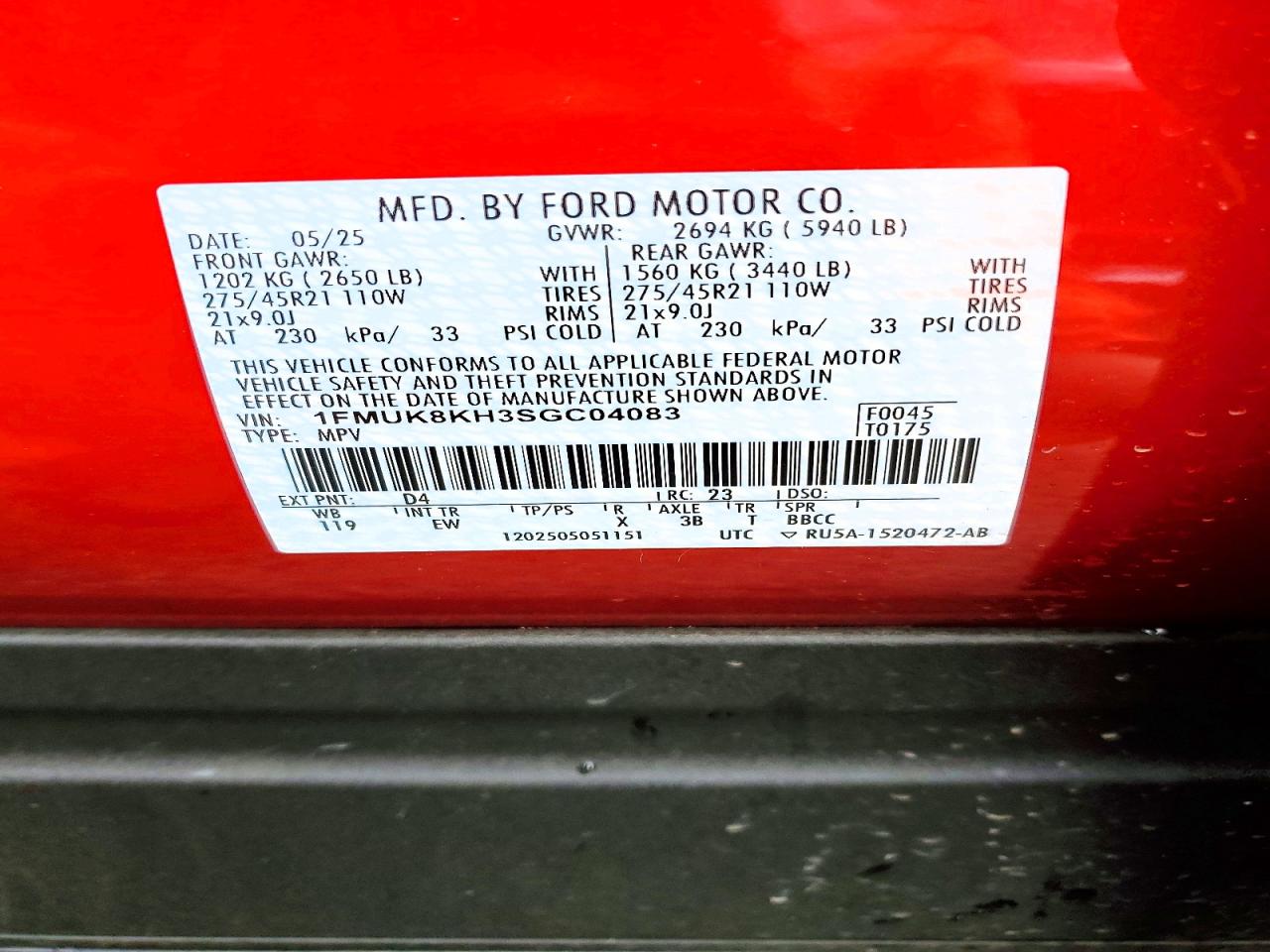 2025 FORD EXPLORER ST-LINE photo 27